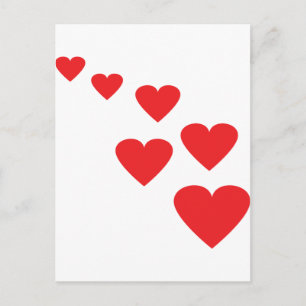 Postal icono de los corazones rojos volantes