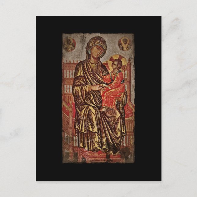 Postal Icono de Madonna y niño (Anverso)