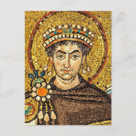 Postal Icono de mosaico bizantino del emperador Justinian