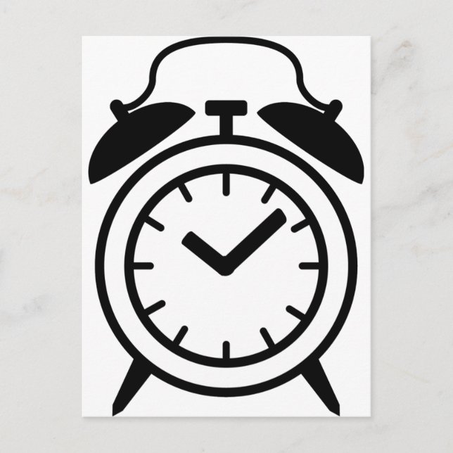 Postal icono de reloj de alarma (Anverso)