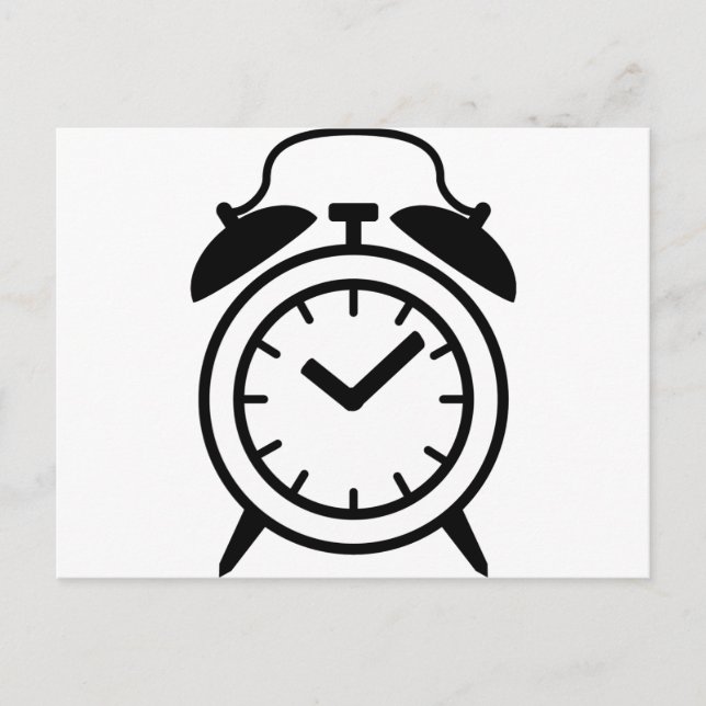 Postal icono de reloj de alarma (Anverso)