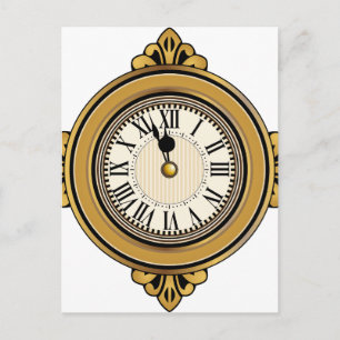 Postal Icono de reloj de alarma de oro