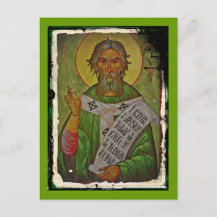Postal Icono de San Patricio en verde