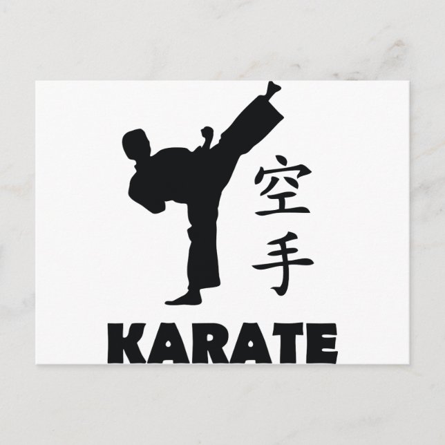Postal icono de símbolos chinos de karate man (Anverso)