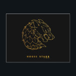 Postal Icono de Stark House<br><div class="desc">Juego de Tronos | Icono de House Stark con una cabeza de direwolf.</div>