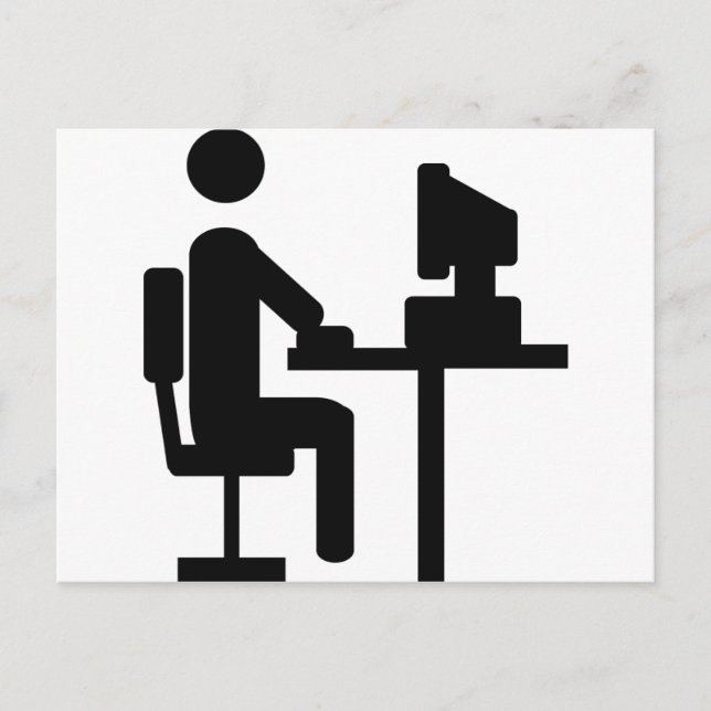 Postal icono de trabajador de oficina (Anverso)