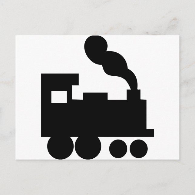 Postal icono de tren negro (Anverso)