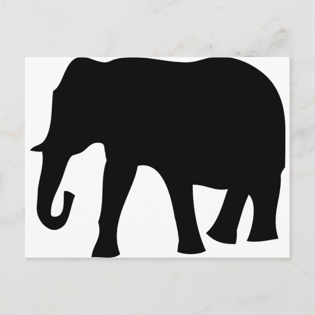 Postal icono del elefante negro (Anverso)