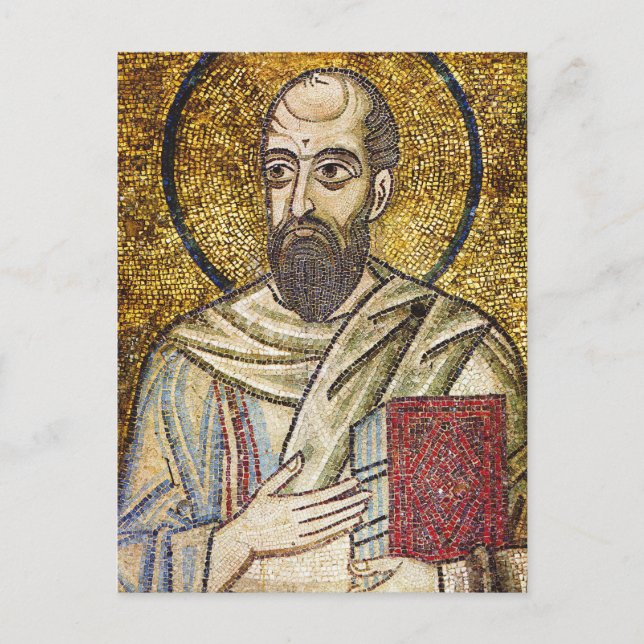 Postal Icono del mosaico bizantino de Apostea Paul (Anverso)