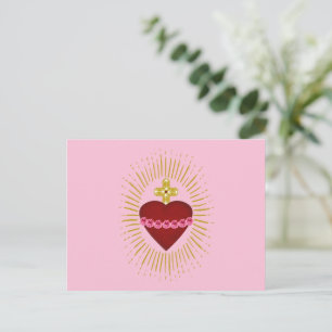 Postal Icono del Sagrado Corazón de María Inmaculado