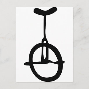 Postal icono negro de unicycle