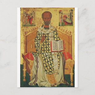Postal Icono ortodoxo bizantino de San Nicolás de Mira