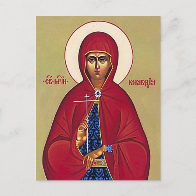 Postal Icono ortodoxo de St. Claudia Procula (Anverso)