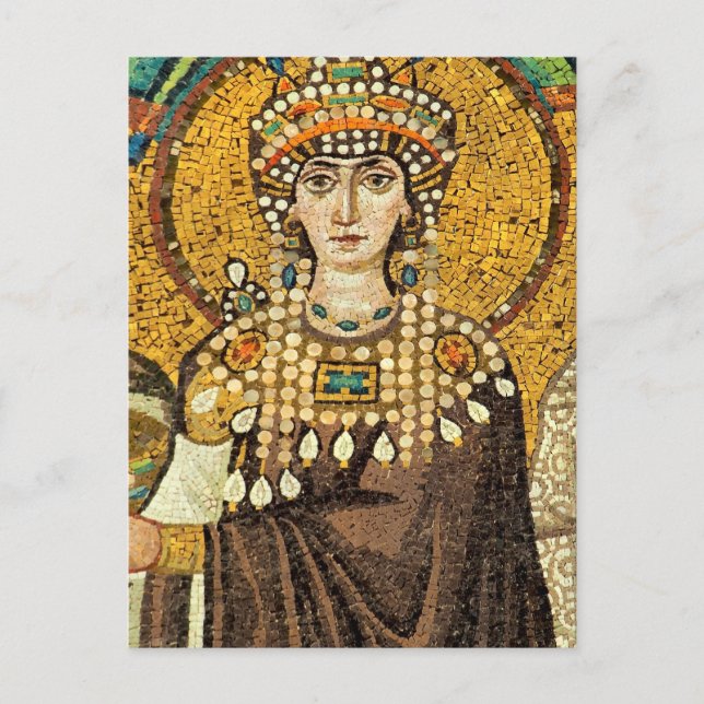 Postal Icono ortodoxo del mosaico bizantino de St. Theodo (Anverso)