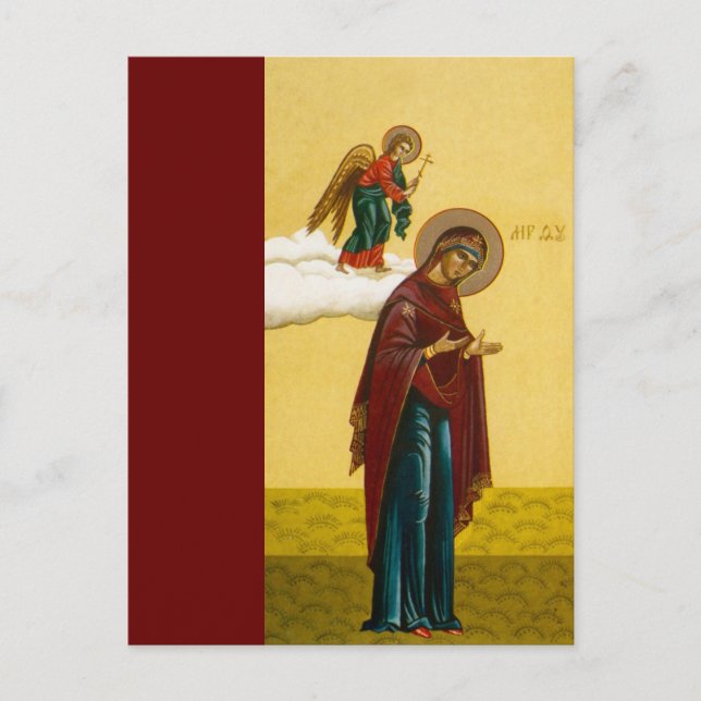Postal Icono ruso de la Virgen María (Anverso)