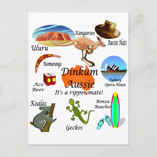 Postal Iconos de Australia (Anverso)