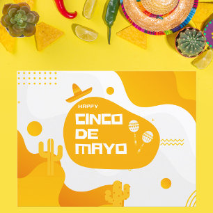 Postal Iconos de Fiesta Modernos Cinco de Mayo