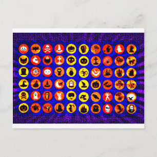Postal Iconos de Halloween de arte pop