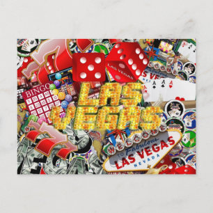 Postal Iconos de Las Vegas - Luces Neon