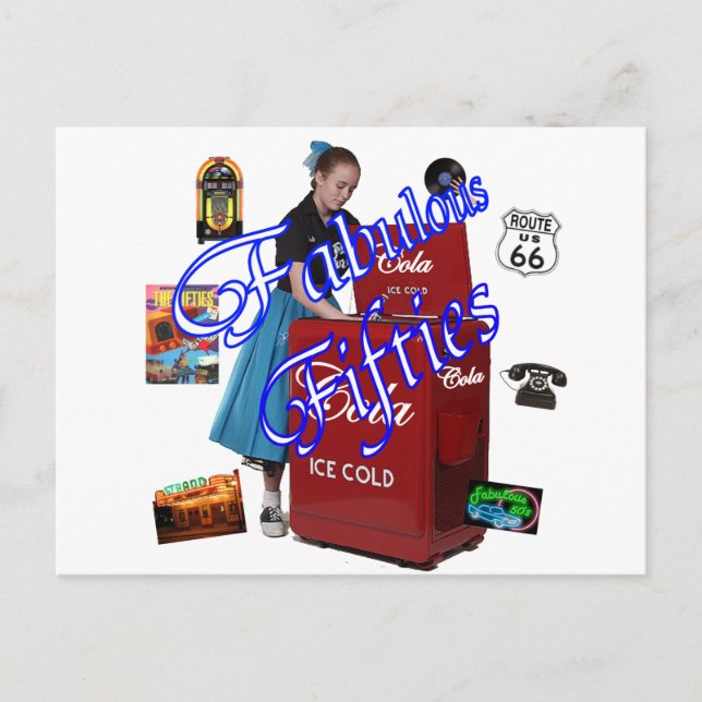 Postal Iconos de Memorbilia de los años 50 (Anverso)