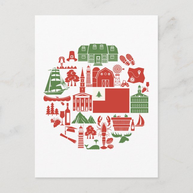 Postal Iconos de Nueva Inglaterra (Anverso)