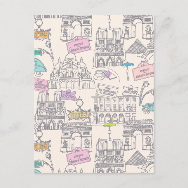 Postal Iconos de París (Anverso)