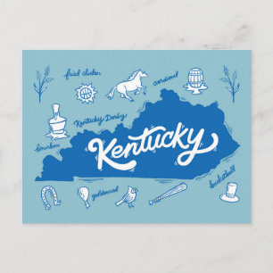 Postal Iconos de recuerdo de Kentucky