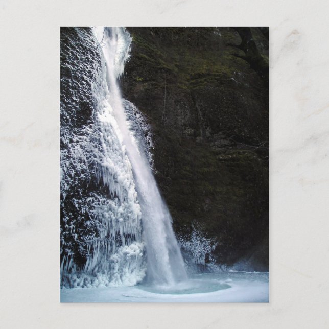 Postal Icy Horsetail Falls Postcard (Anverso)