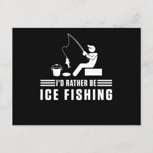 Postal Id Rather Be Ice Fishing Rod Fisherman Fisher Gift