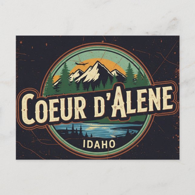 Postal Idaho Coeur d'Alene Grunge Molesto (Anverso)