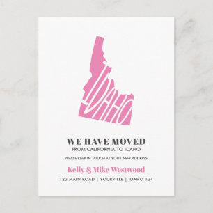 Postal IDAHO Nos hemos mudado Nueva dirección Nuevo Hogar