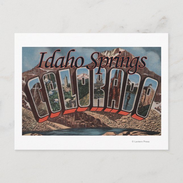 Postal Idaho Springs, Colorado - Escenas de letras grande (Anverso)