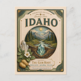 Postal Idaho Vintage Paper Cut American Arcana