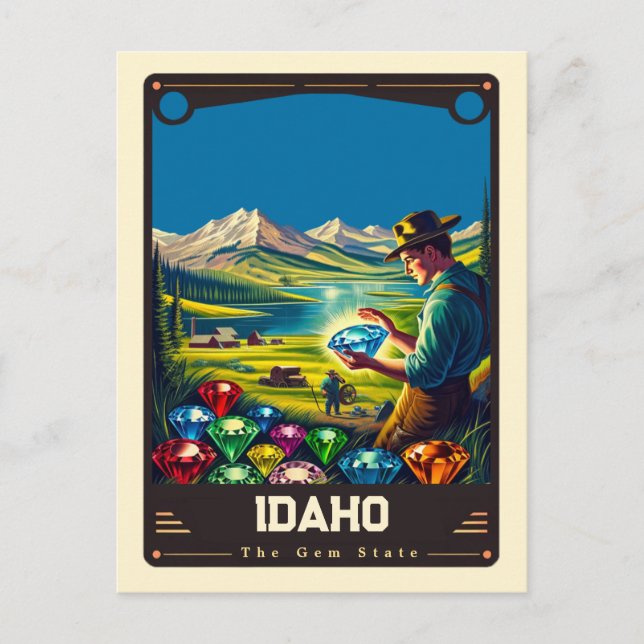 Postal Idaho | Vintage patriótico (Anverso)