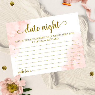 Postal Idea de Noche de Cita Geométrica Floral Rosa Rubor