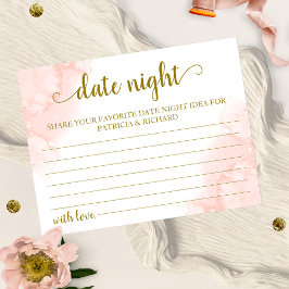 Postal Idea de Noche de Cita Geométrica Floral Rosa Rubor