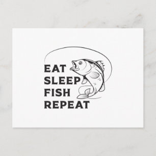 Postal Idea de regalo de caña de pescar repetida para pes