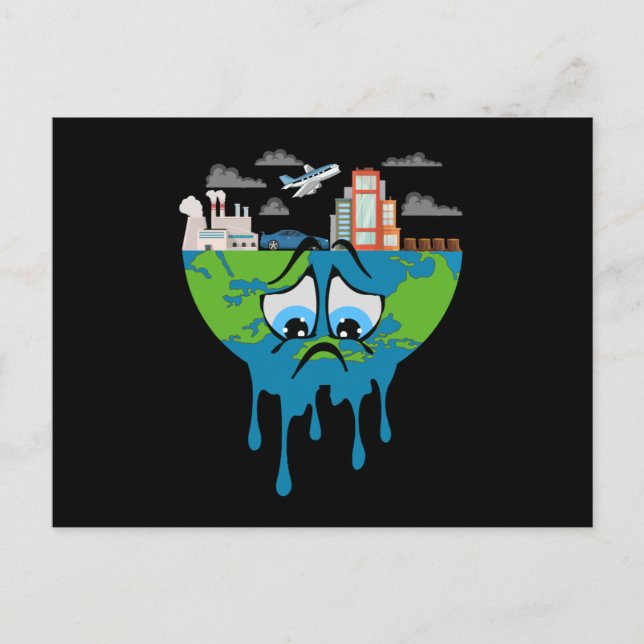 Postal Idea de regalo de CO2 para el planeta del cambio c (Anverso)