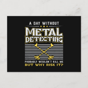 Postal Idea de regalo de oro del detector metalizado