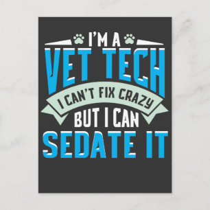 Postal Idea de regalo de Vet Tech - Divertido veterinario