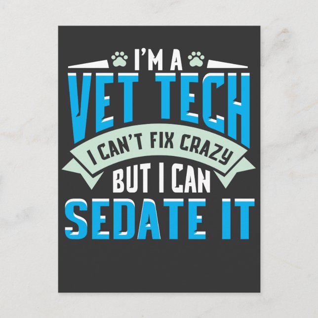 Postal Idea de regalo de Vet Tech - Divertido veterinario (Anverso)