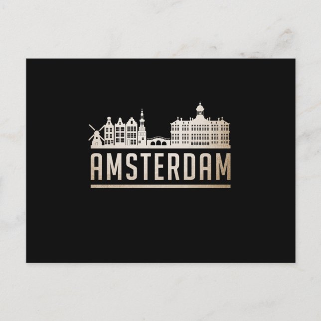Postal Idea de regalo divertida en la ciudad de Amsterdam (Anverso)