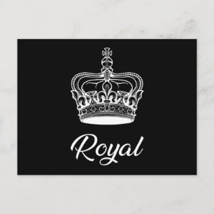 Postal Idea de regalo divertido de corona real de oro par