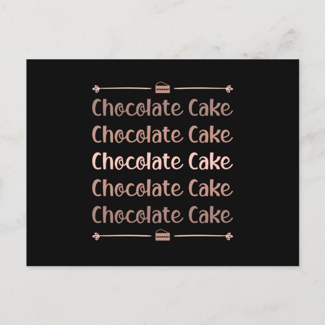 Postal Idea de regalo dulce del día del pastel de chocola (Anverso)