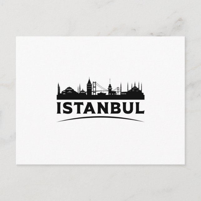 Postal Idea de regalo para el paisaje urbano de Estambul (Anverso)