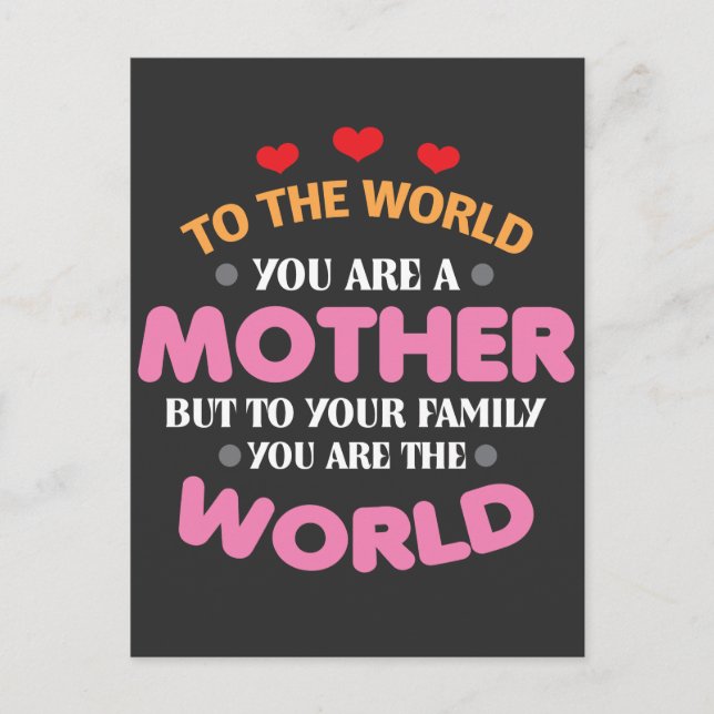 Postal Idea de regalo para mamá - Día de la madre amor mu (Anverso)