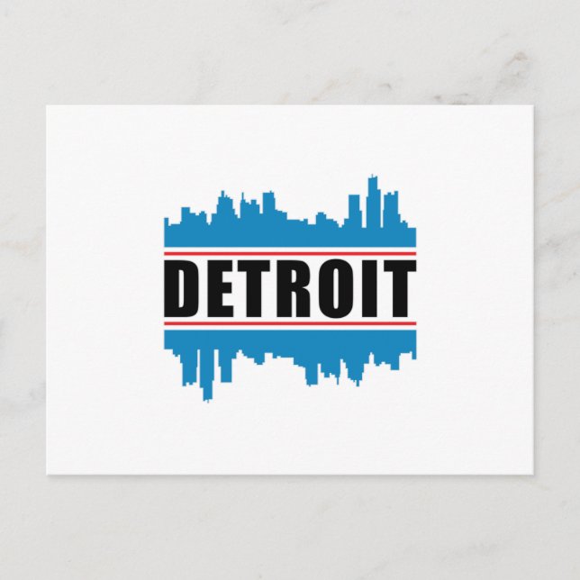 Postal Idea divertida de regalo de Detroit USA City Citys (Anverso)
