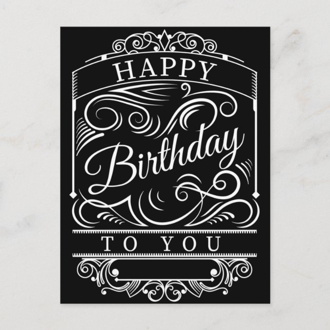 Postal Ideas de Decoración de Cumpleaños Feliz Estandarte (Anverso)