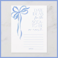 Ideas de fecha Blue Bow Bridal Shower Game
