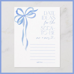 Postal Ideas de fecha Blue Bow Bridal Shower Game